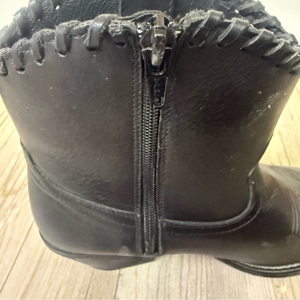 Shyanne Western Boots Women's Low Black Braided Edge Booties -  Size 7 M Leather - Picture 10 of 16